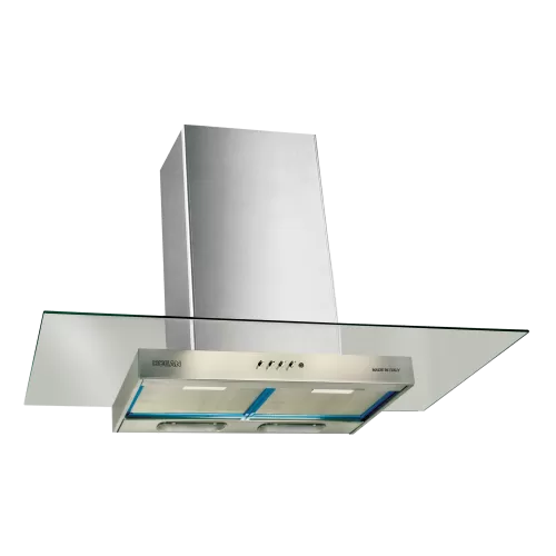 شفاط مدخنة مطبخ OCEAN مقاس 90 سم، 500 متر مكعب/ساعة، Glass Breeze 90
