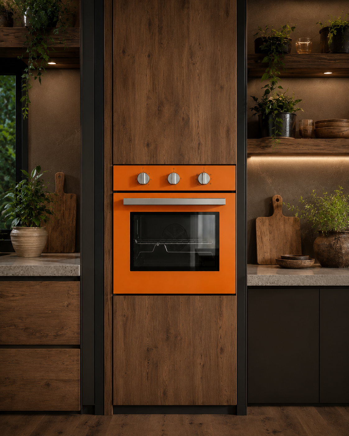 Bexel Built in Oven Model: ESV 60 M ; Orange Color ; 60 * 60 ; Gas Oven & Gas Grill ; Full Safety ; Glass control panel; Air Fryer ;Mechanical Timer 1 Piece