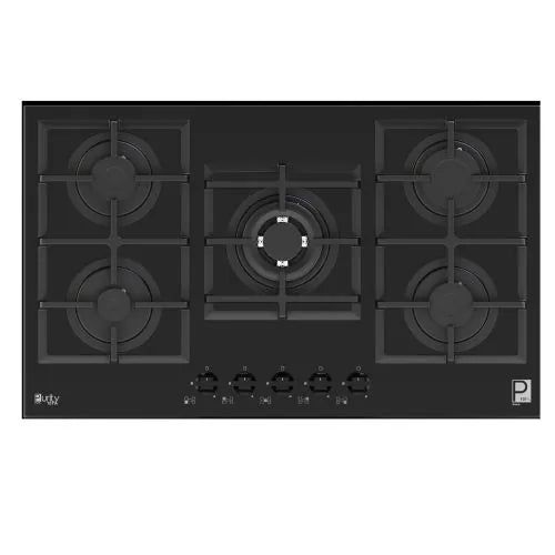 Purity 90cm 5-Burner Built In Gas Hob Glass Black - HPT913G