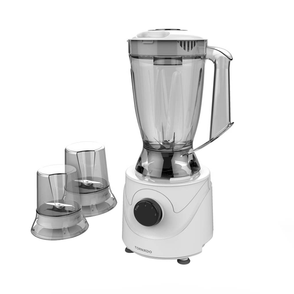 TORNADO Electric Blender 400 Watt 1.5 Liter 2 Mills White BL400/2-WHITE