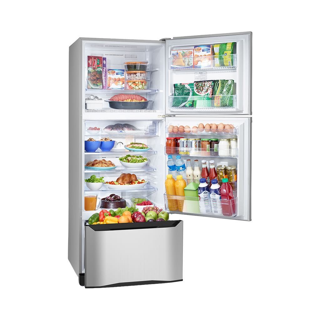 Tornado 3-Door 351 L Top and Bottom Freezer Refrigerator - RF-45FT-SL