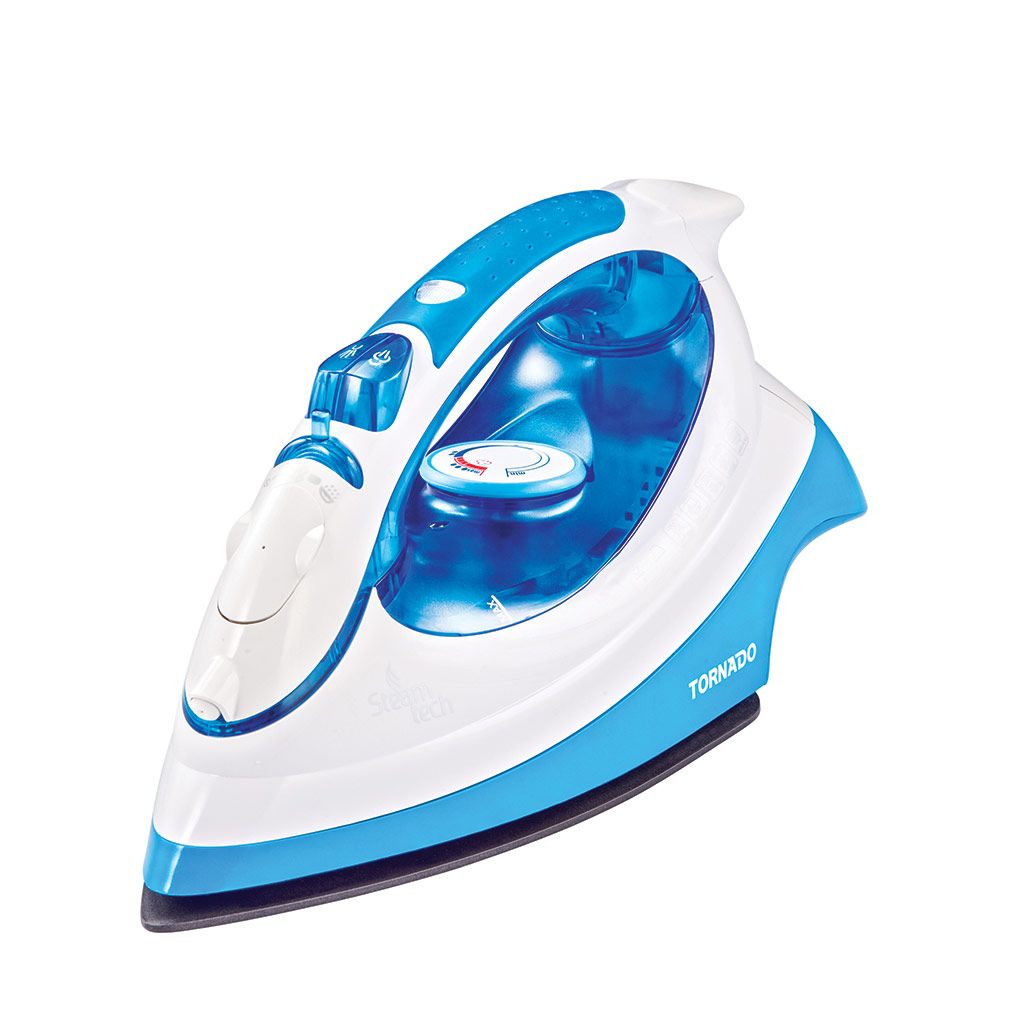 TORNADO Steam Iron 2000 Watt Teflon Soleplate Red - Blue TA-2000S
