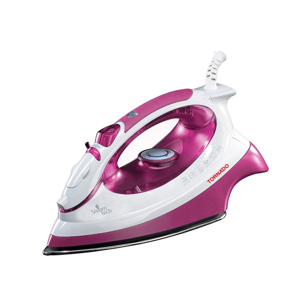 TORNADO Steam Iron 2000 Watt Teflon Soleplate Red - Blue TA-2000S