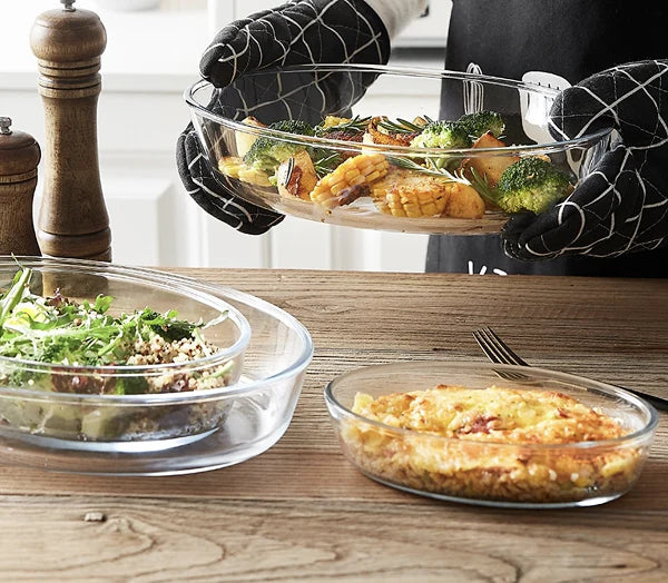 Borcam Oval Oven Dishes Set - 3 Pieces