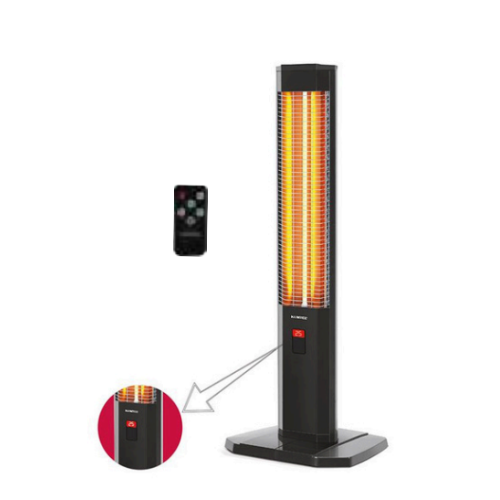 Kumtel Electric Heater 1800W with Remote Control, Black MHR-1800