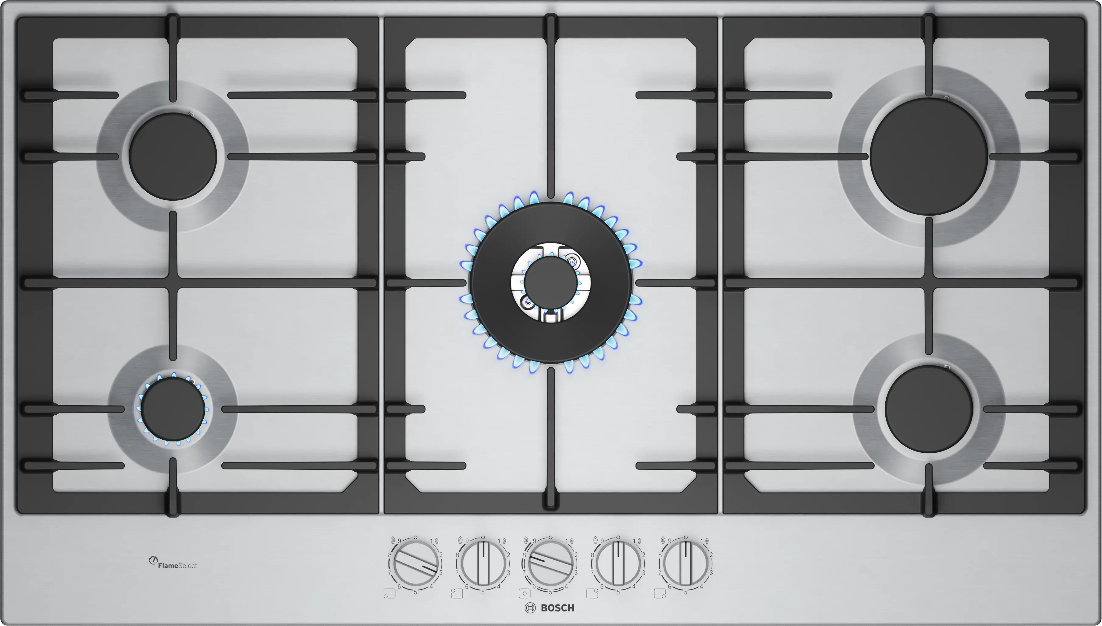 Bosch Series 6 | 90cm 5-Burner Built-In Gas Hob - PCR9A5B90