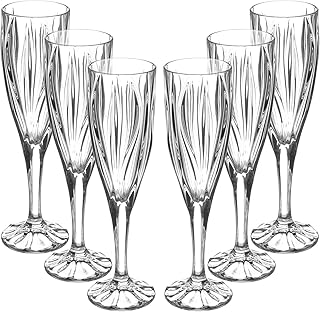 bohemia Ocean 6-piece Flute Glass Set, 180ml, Bohemia