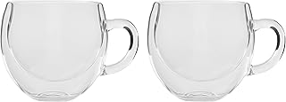zinnia Sphere Double Glass Tea Cup Set, 2 Pieces, 250ml