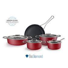 153.03.08.2880 - Karaca Bio Diamond Red 9-Piece Cookware Set BIODIAMOND MASTERMAID