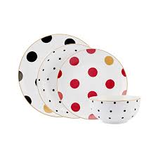 153.03.06.9999 - OLE Karaca Porcelain Dinner Set, 24 Pieces, Colored Dots