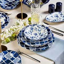 153.03.08.0264 - DEEP BLUE Karaca Porcelain Dinner Set, 54 Pieces, Blue