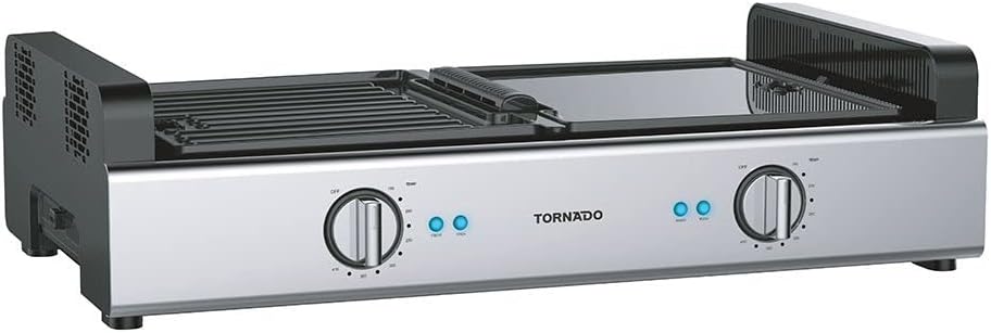 شواية باربيكيو كهربائية تورنيدو 1800 وات استانلس × أسود TBG-500