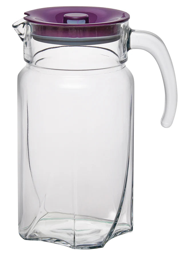 Pasabahce Luna Jug - Purple Lid, 1.75L