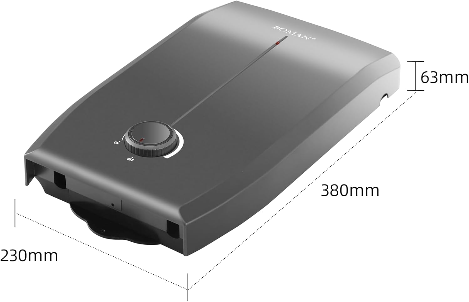 سخان مياه كهربائي فوري BOMAN GL7 بقوة 11 كيلو وات - ضمان المجموعة الرئيسية - رمادي