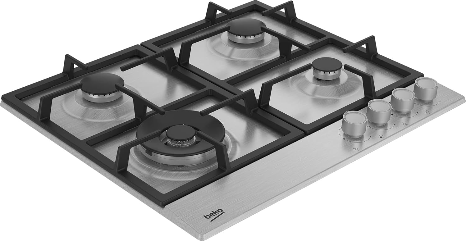 Beko Built-In 60cm 4-Burner Stainless Gas Hob  - HIAW64225SX