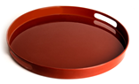 Home 40cm Round Melamine Serving Tray Red