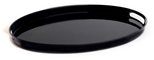 Home 45 cm oval melamine serving tray, black