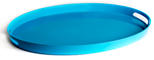 Home 45 cm oval melamine serving tray, turquoise