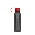 mDesign Square Bottle with Attached Cap 650ml - Black
