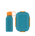 مجموعة صندوق الغداء 1.1 + زجاجة 500 مل، فيروزي/برتقالي