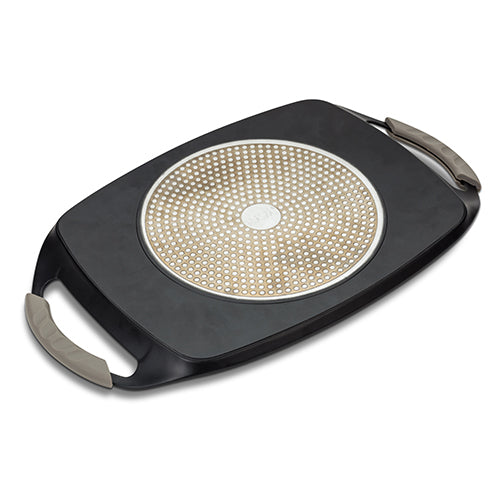 NAVA  Die cast aluminium grill plate "Funtzio" with nonstick stone coating 47cm Made in Greece