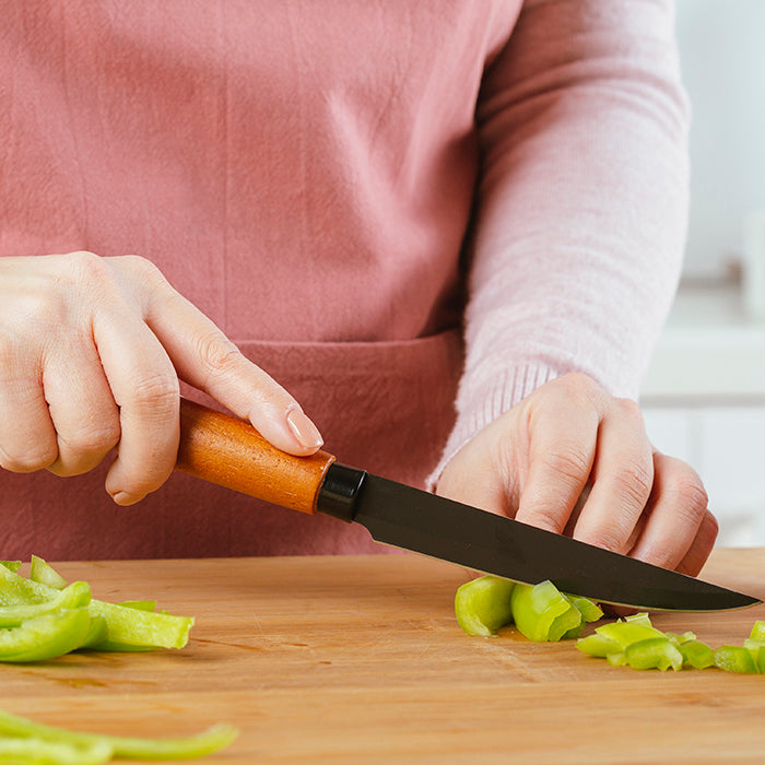 Nature Stainless steel utility knife "Nature" with wooden handle and nonstick coating 22.5cm
