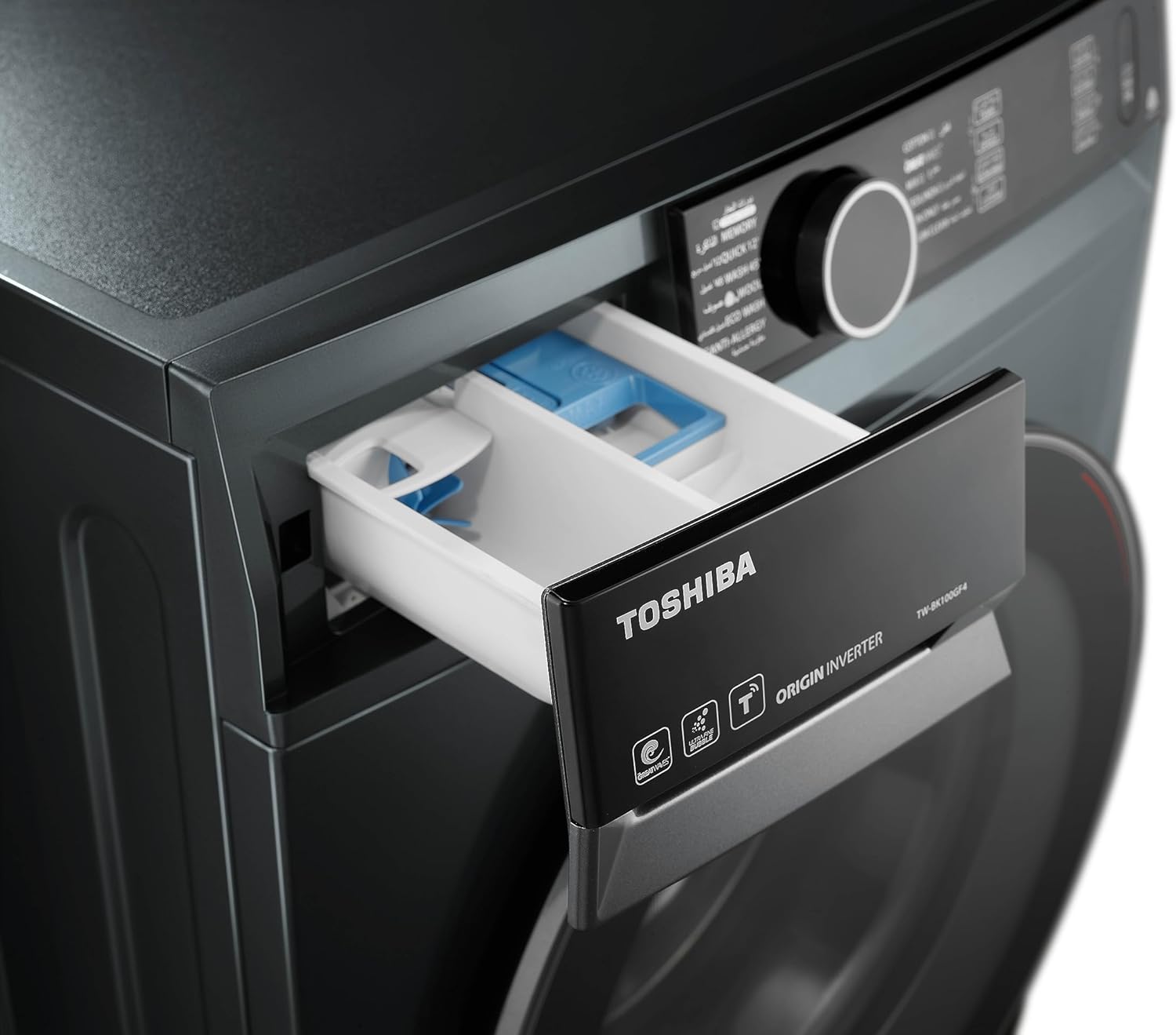 غسالة ملابس اوتوماتيك توشيبا تحمل امامي، 9 كجم، TwBk100Gf4EgMk