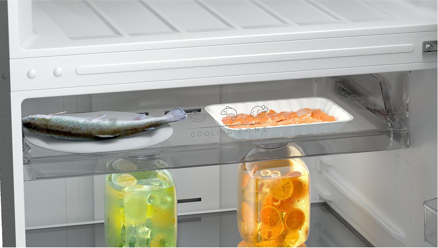 ثلاجة ميديا بفريزر علوي سعة 535 لترًا مزودة بمحول عاكس - MDRT723MTN46D