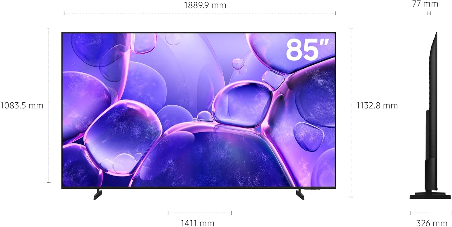 Samsung 85 Inch TV Crystal Processor 4K LED - Titan Gray - UA85U8000FU