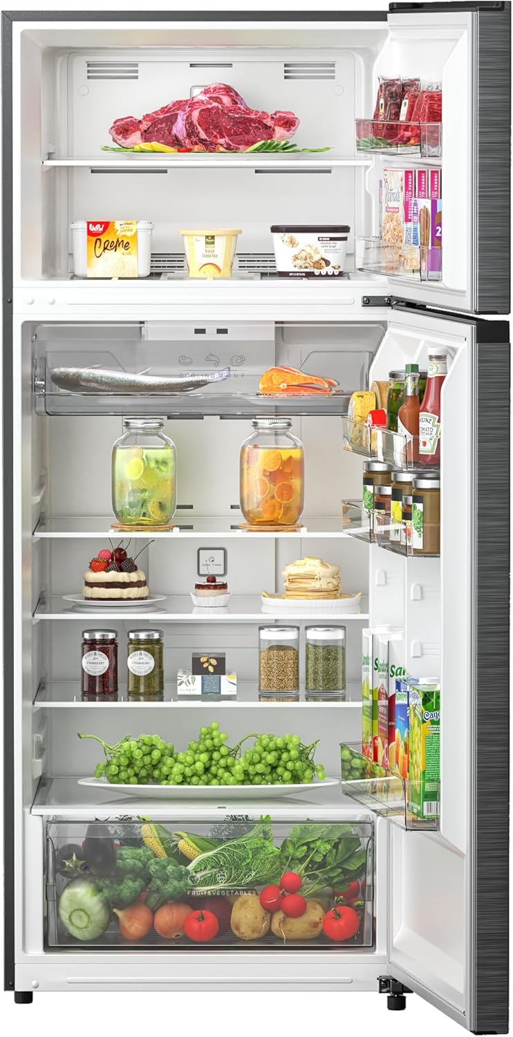 ثلاجة ميديا بفريزر علوي سعة 535 لترًا مزودة بمحول عاكس - MDRT723MTN46D