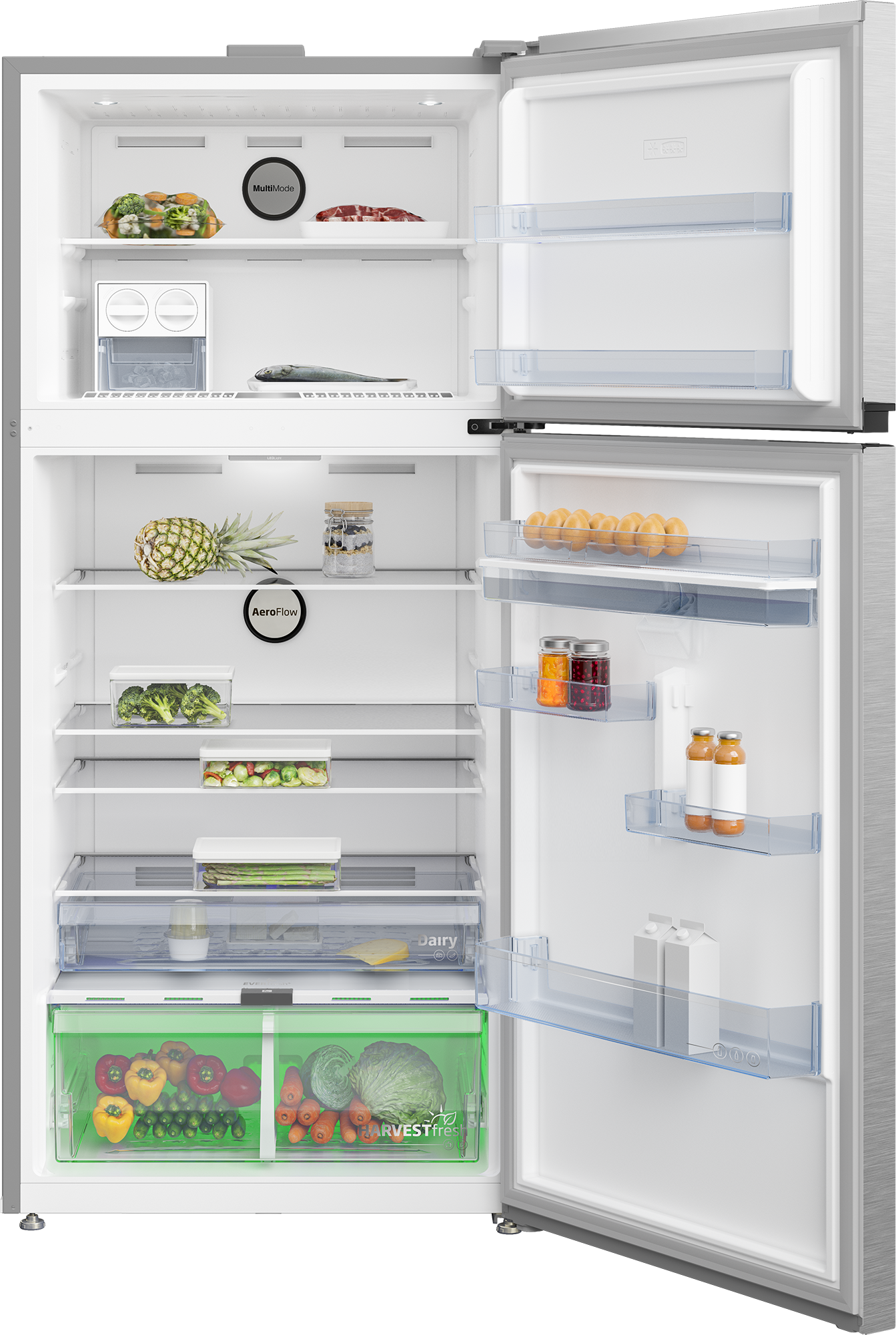 Beko Top Freezer 630 L Stainless Inverter Refrigerator with Water Dispenser - RDNE650E60XP