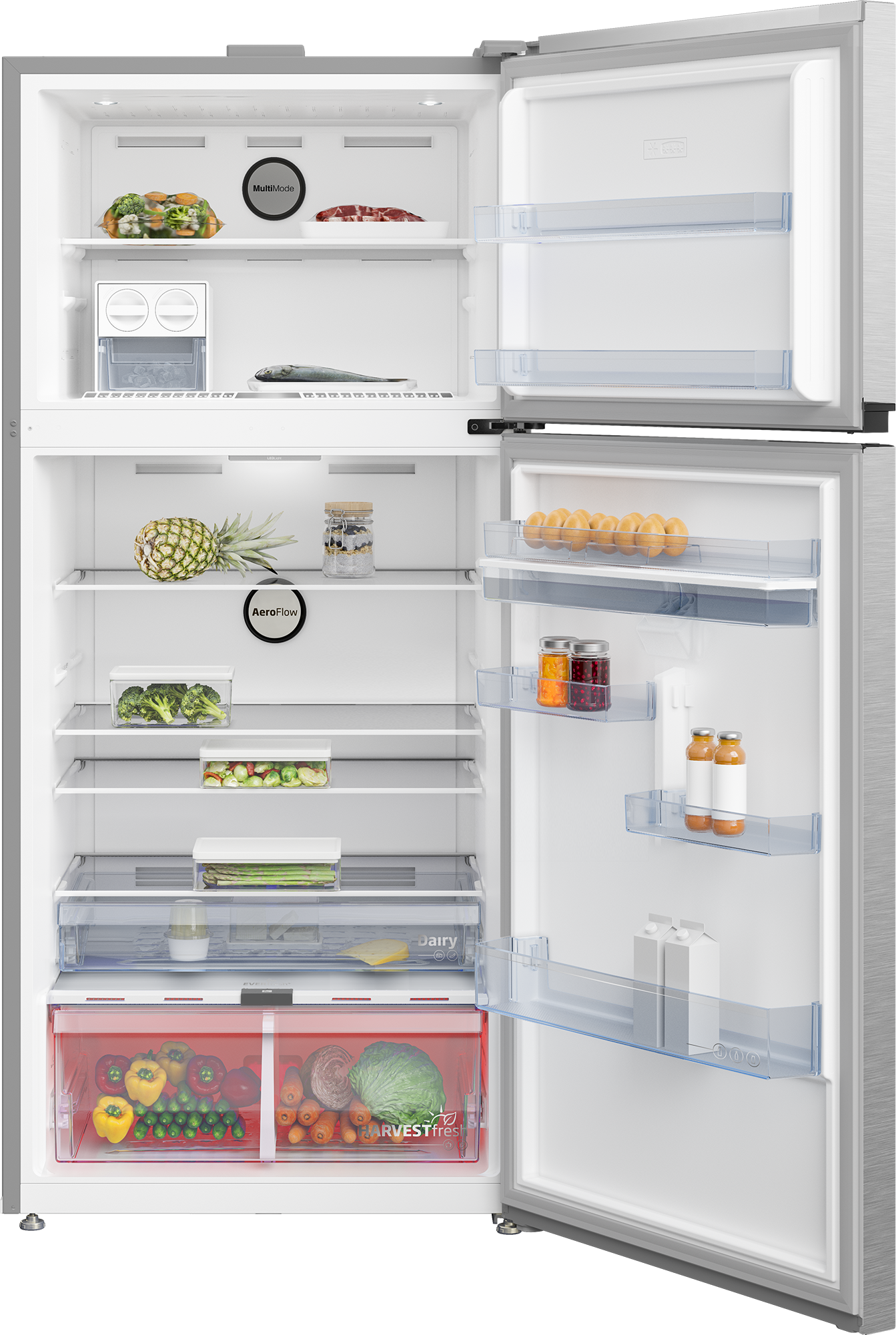 Beko Top Freezer 630 L Stainless Inverter Refrigerator with Water Dispenser - RDNE650E60XP