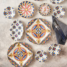 Karaca Joyce Stoneware Porcelain 26 Pieces Breakfast Set Rnd (6 serving plates+6 Tea Cups+6 Tea Cups and Saucers+4 Bowls+2 Boat Plates+2 Cheese Plates)Made in turkia
