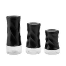 Karaca Tottori Black Vacuum Glass Storage Container 3 Piece BLACK 1250 ml - 920 ml -630 mlMade in turkia
