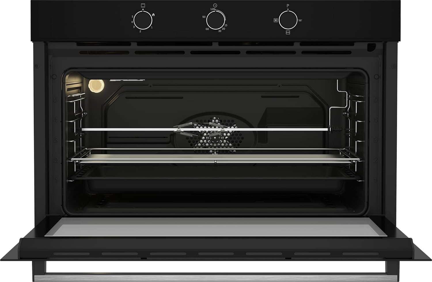 Beko Built-in 90cm Gas Oven / Gas Grill with 2 Fans, Black BBWHT12104BS