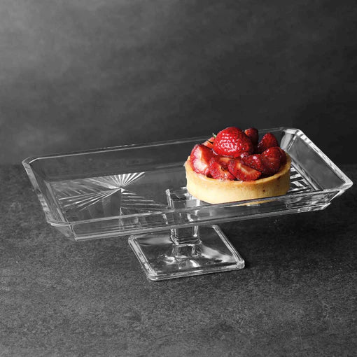 Pasabahce Crystallin Madlen Footed Serving Platter - 27.6*16.5 cm