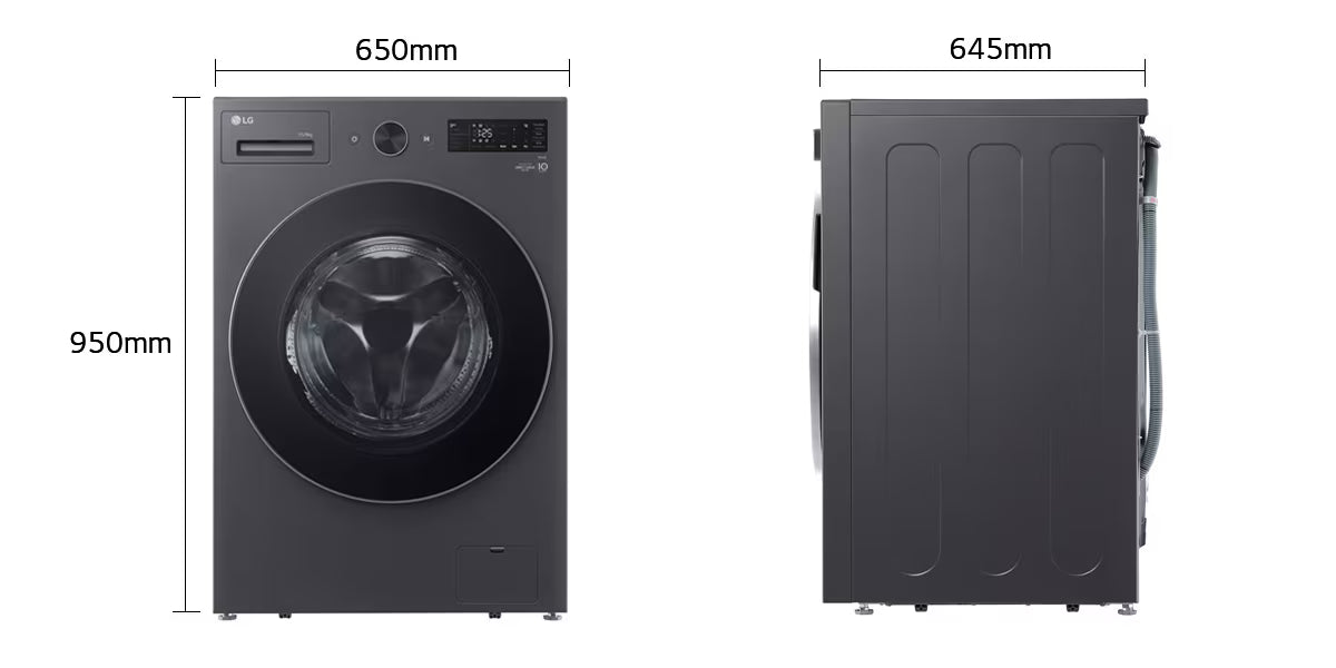  LG غسالة ومجفف تحميل أمامي 15/8 كجم إسينس غرافيت