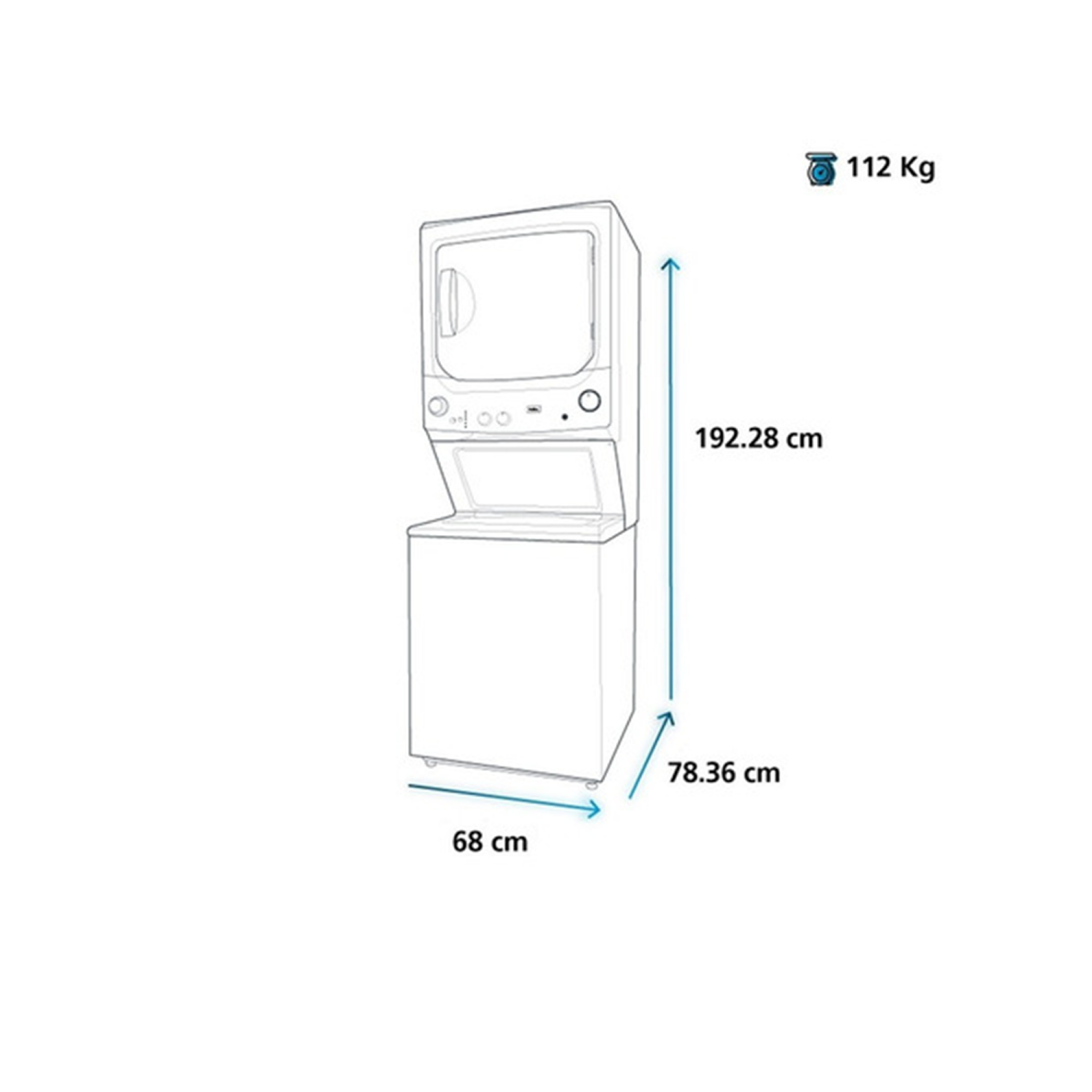 Mabe Laundry Center 15 KG Washing Machine and 15KG Dryer - MCL1540EE