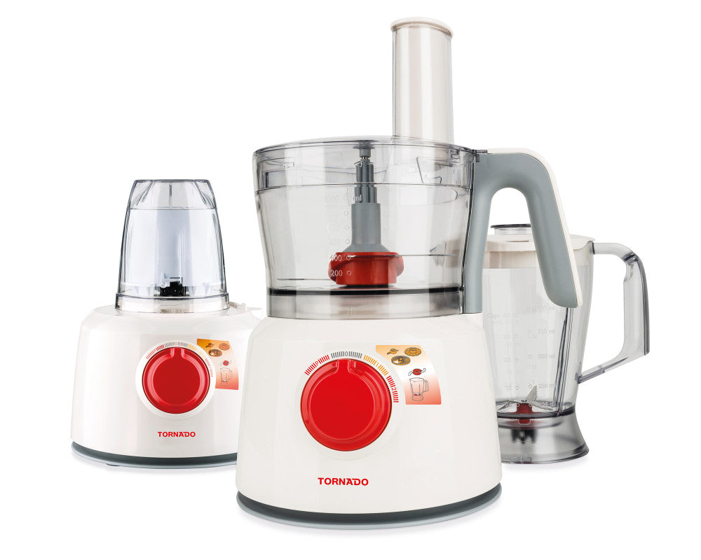 Tornado 1000 Watt, 1.2 L Bowl, 1 L Jar Food Processor - TFP1000CC