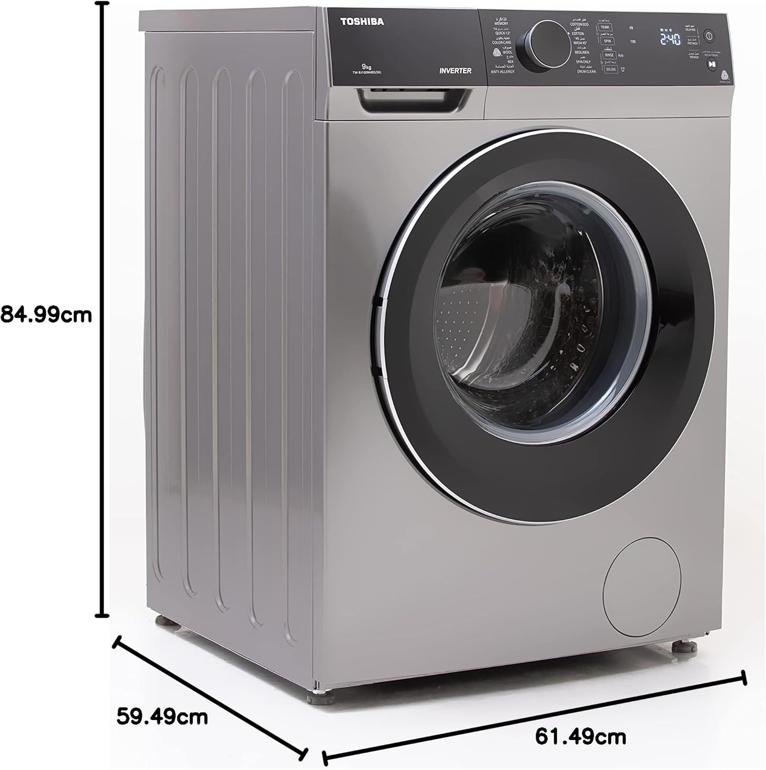 Toshiba 9 KG Digital Fully Automatic Inverter Washing Machine - TWBJ100M4EGSK