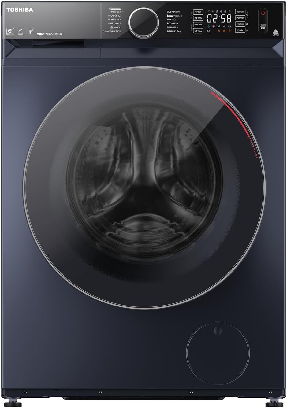 Toshiba 12 KG Washer + 8 KG Dryer with WIFI Inverter Washing Machine - TWD-BM130GF4EG(MK)