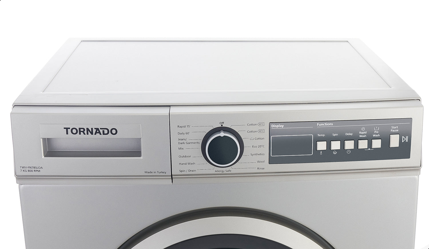 Tornado 7 KG Front Loading Fully Automatic Washing Machine - TWV-FN78SLOA