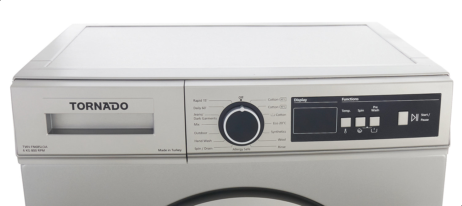 Tornado 6 KG Front Loading Fully Automatic Washing Machine - TWV-FN68SLOA