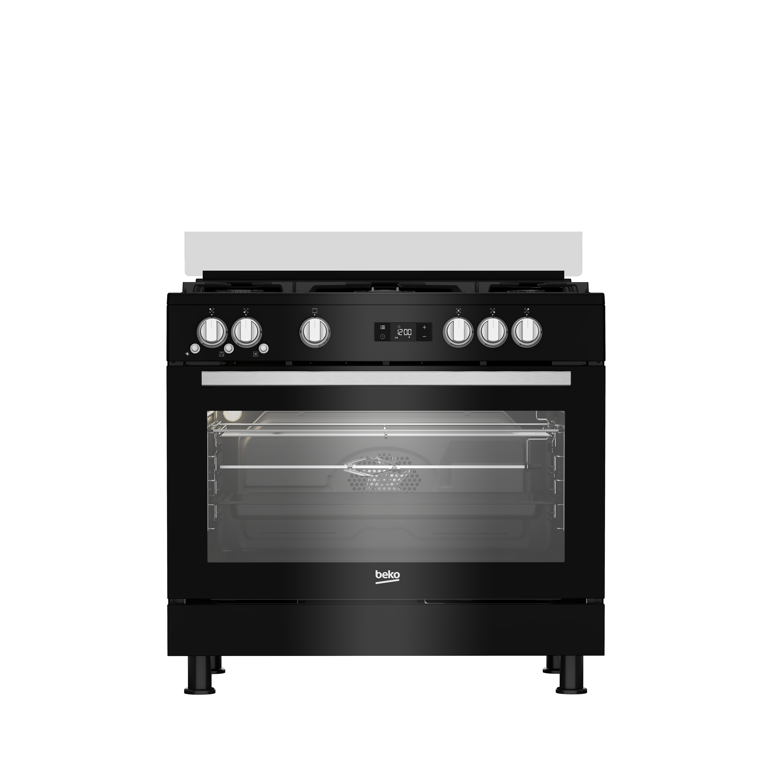 Beko Freestanding 90cm 5-Burner Cooker Gas Grill with Cooling Fan - GGR 15325 FX NBE