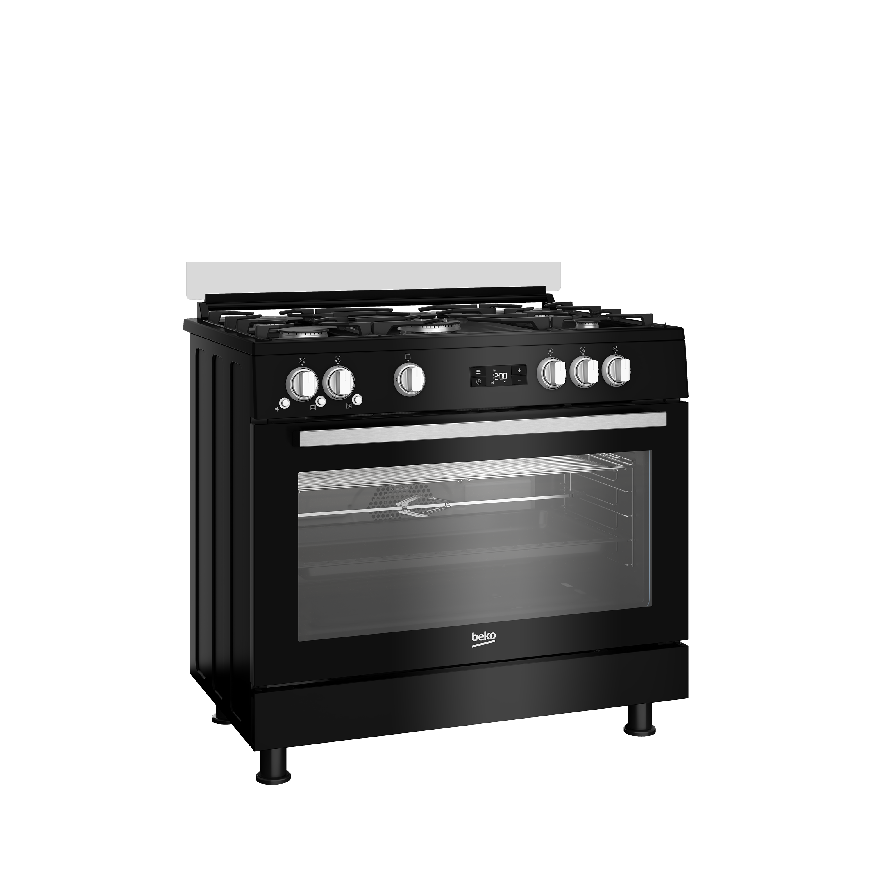 Beko Freestanding 90cm 5-Burner Cooker Gas Grill with Cooling Fan - GGR 15325 FX NBE