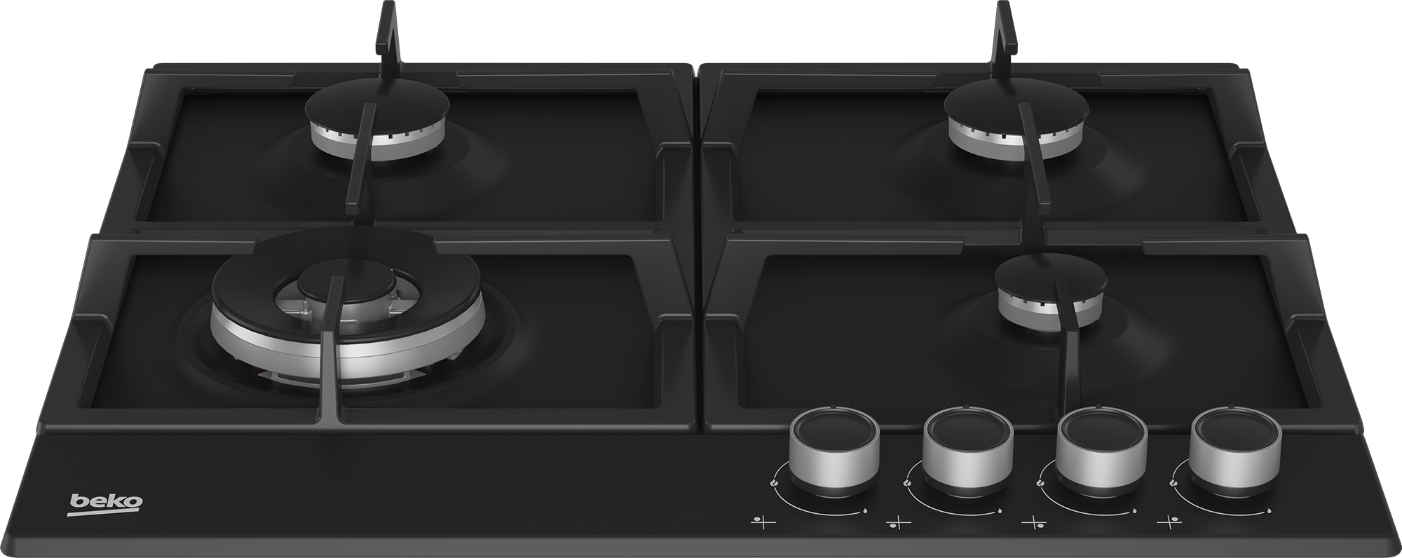 Beko Built-in 60cm 4-Burner Black Gas Hob - HiAW64225BX