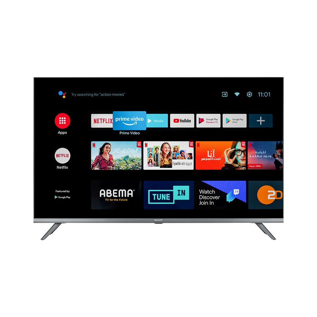 Sharp 43 Inch FHD LED Smart TV with Built-in Receiver - 2T-C43FG6EX