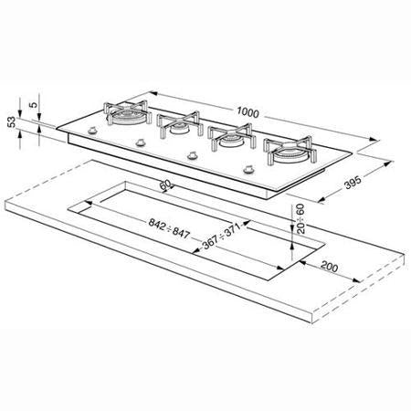 SMEG Linea 100cm Stainless Steel Gas Hob - PX140