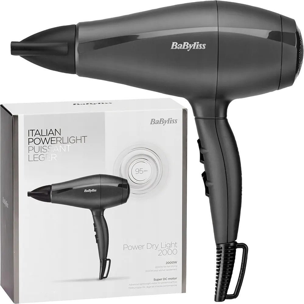 Babyliss Hair Dryer, 2000 Watt, 3 Temperatures, Black - 5910E