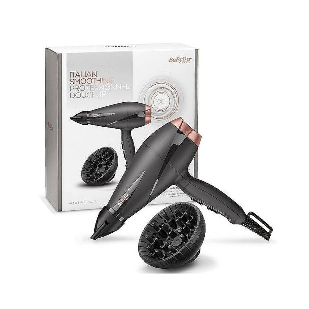 Babyliss Smooth Pro Hair Dryer, 2100 Watt, Black Rose Gold - 6709DE